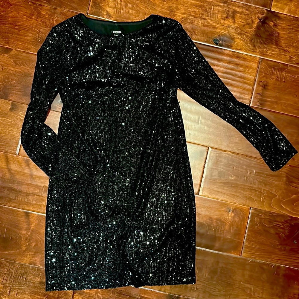 Black Sequin Party Dress